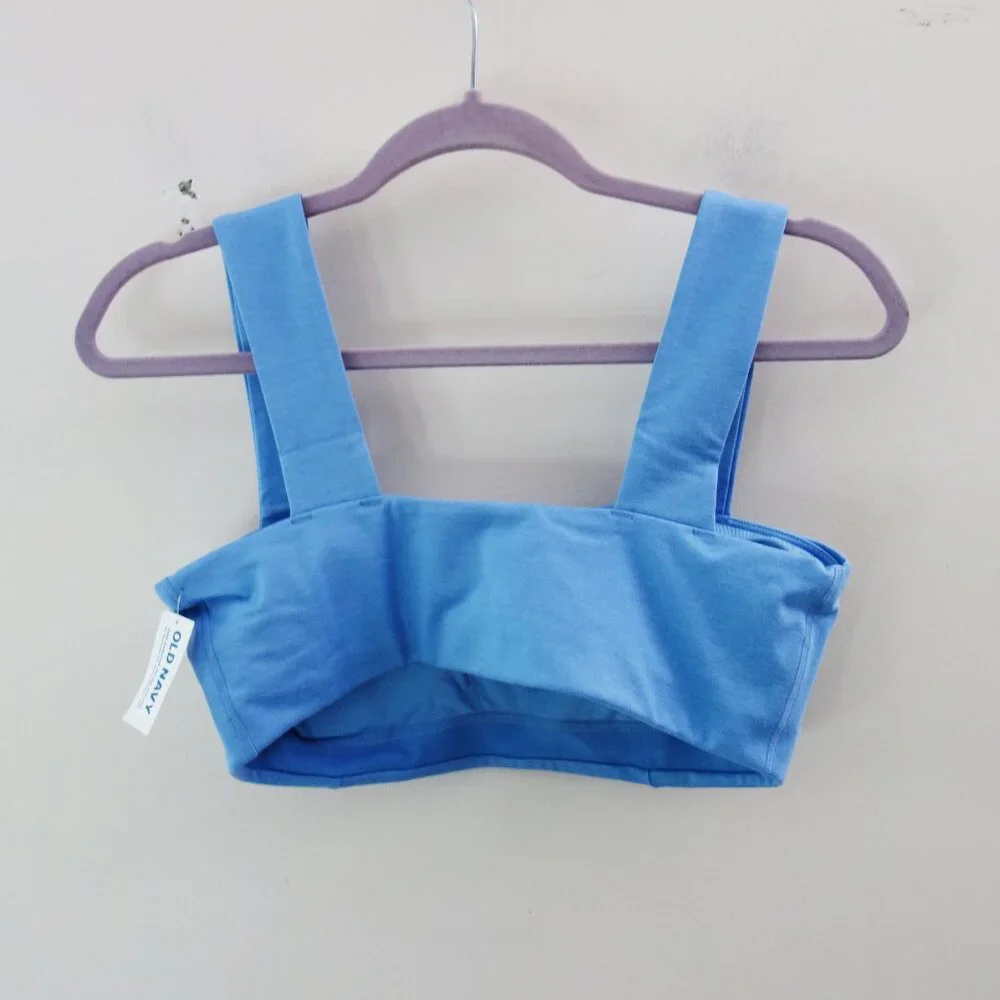 Old Navy Light Support CloudComfy Bandeau Sports Bra in LIGHTHOUSE (M) NWT!